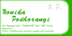 monika podhoranyi business card